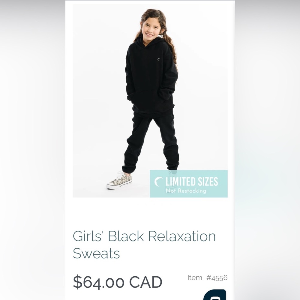 NWT girls Zyia Relaxation sweat suit .